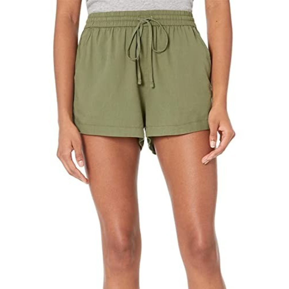 Hurley Cindy Twill Shorts Women's Small Oil Green Olive Drawstring Pockets NWT